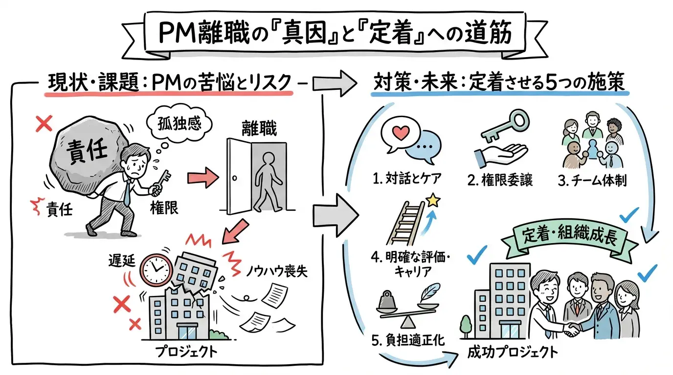 PMの離職防止！辞める本当の原因と定着率を上げる5つの施策
